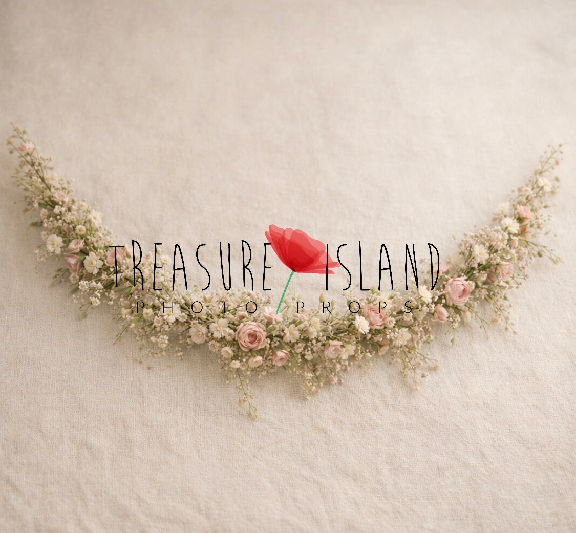 Romantic Meadow Floral Garland – Handmade Photography Prop | French Style Decor