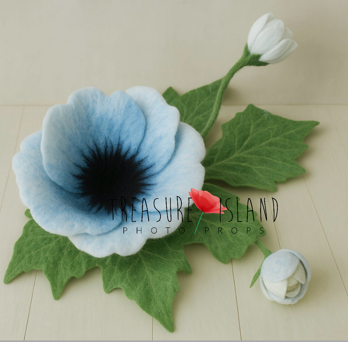 Felted Anemone Flower Prop – Newborn Photography Set - UNIQUE PROPS