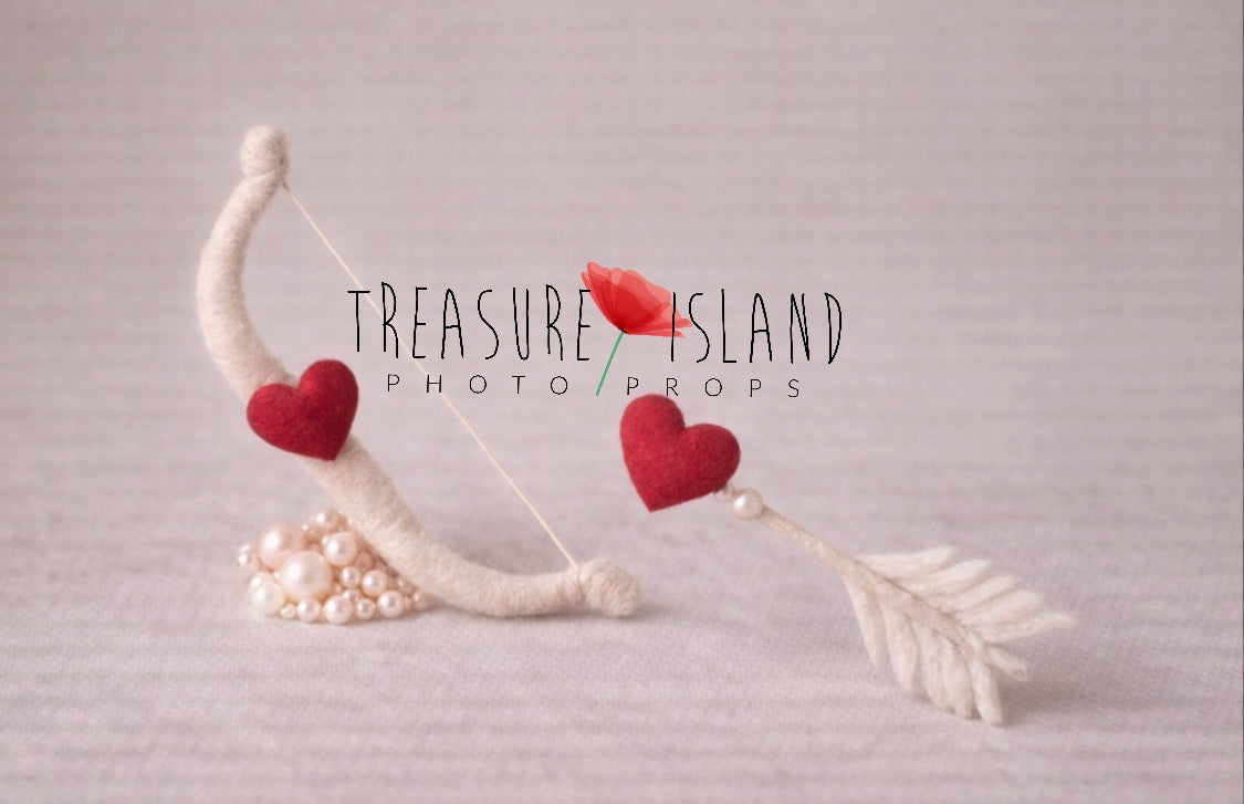 Pearl Love Cupid Set – Luxury Bow & Arrow Photography Props with Pearls LOVE PEARLS COLLECTION