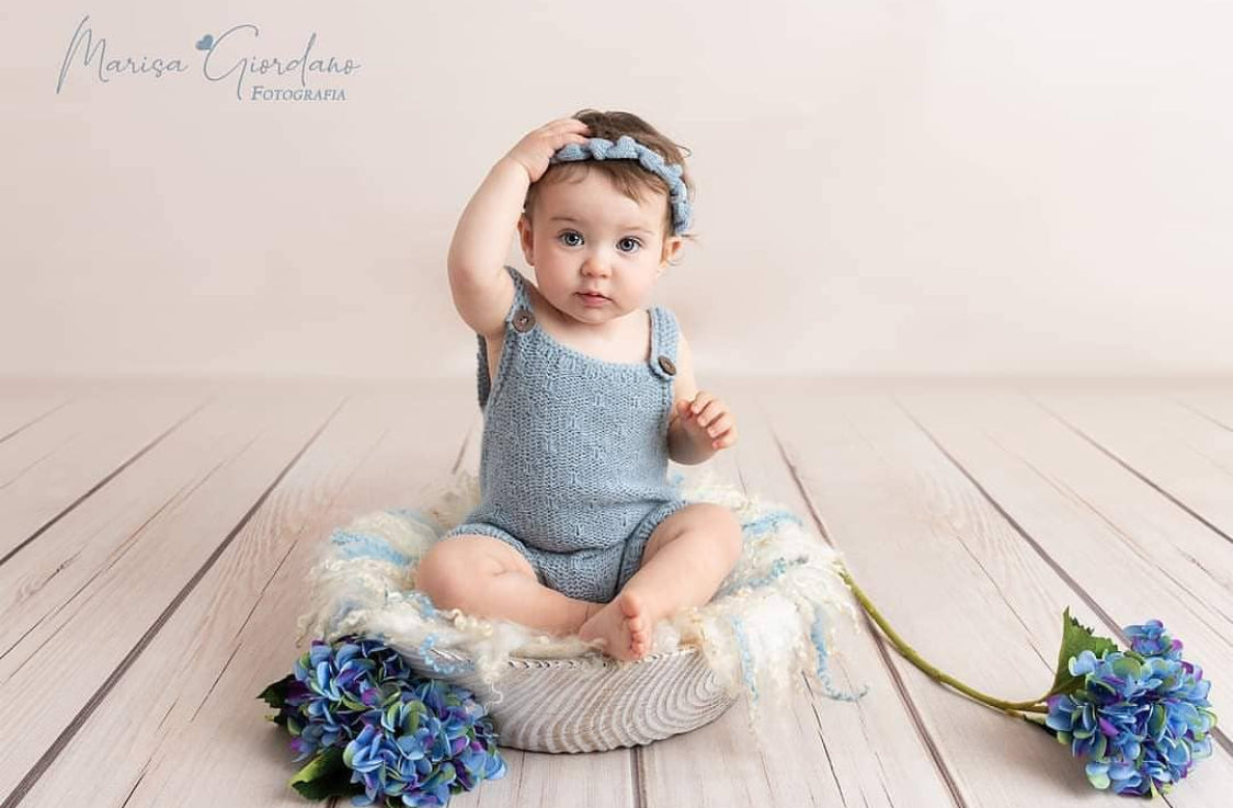 カーリーホワイトとブルースカイカラー✨6サイズ✨