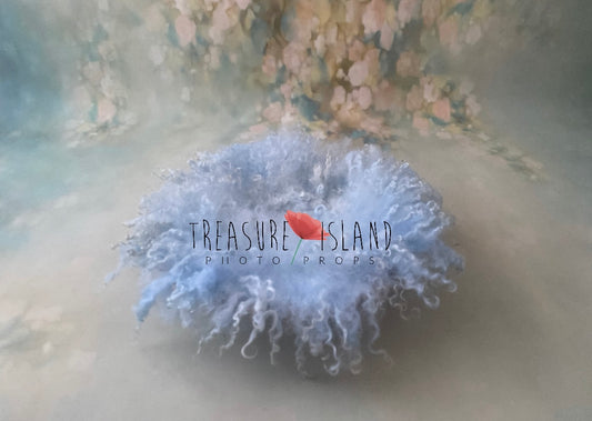 Felted Curly Blanket – Blue Sky - Photo Props