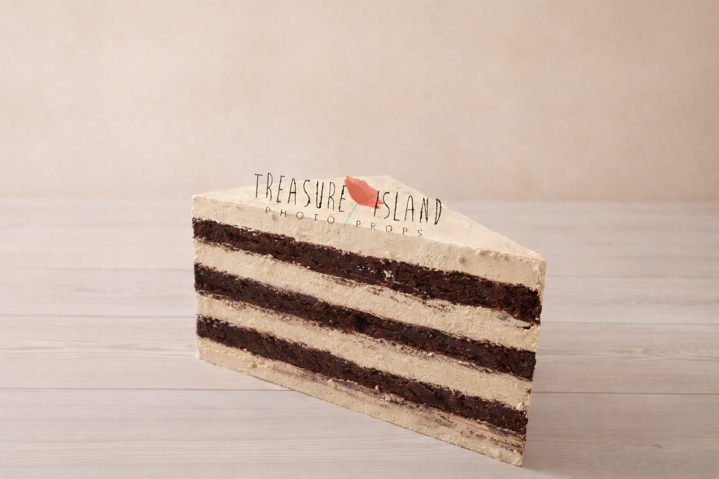 “Giant chocolate biscuit cake slice styrofoam prop for cake smash and newborn photography