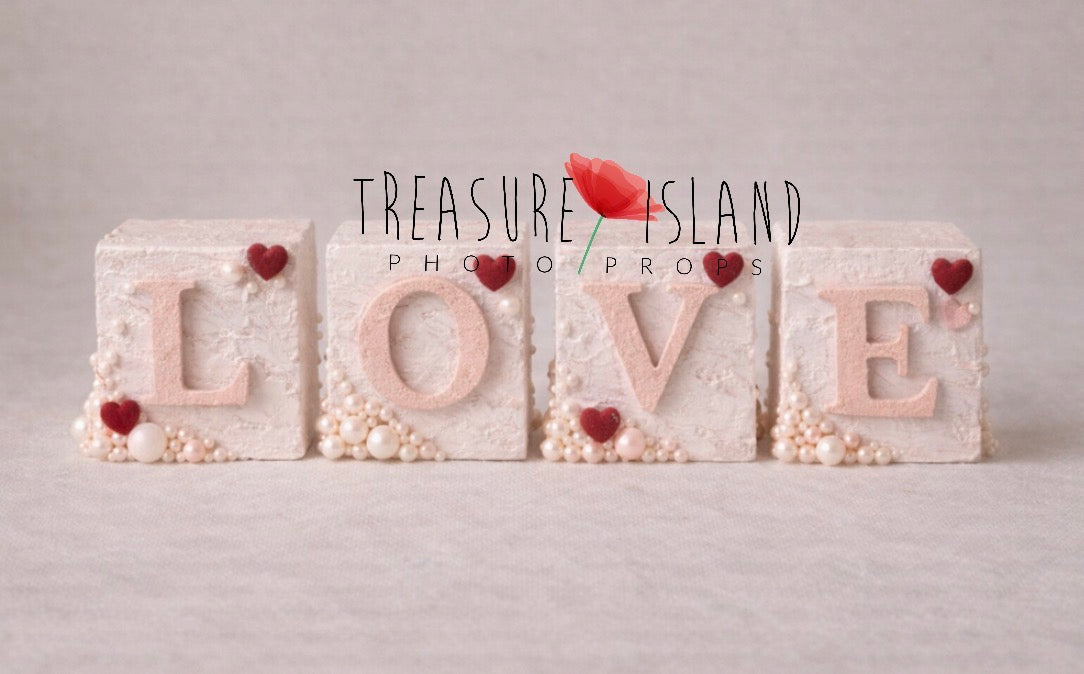 Pearl Love Blocks – Luxury LOVE Cube Set Photography Props LOVE PEARLS COLLECTION