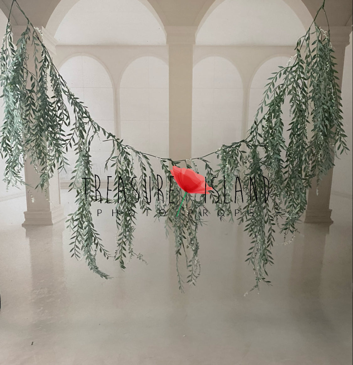 BOHO ガーランド 葉っぱ オーバーハング BOHO グリーン 150 cm または 180 cm モデル 1