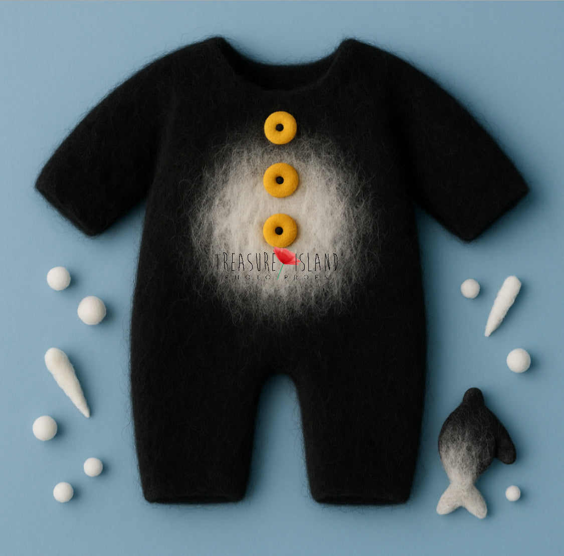 Penguin Set – Model 2 - Romper and toys - Ice land Collection