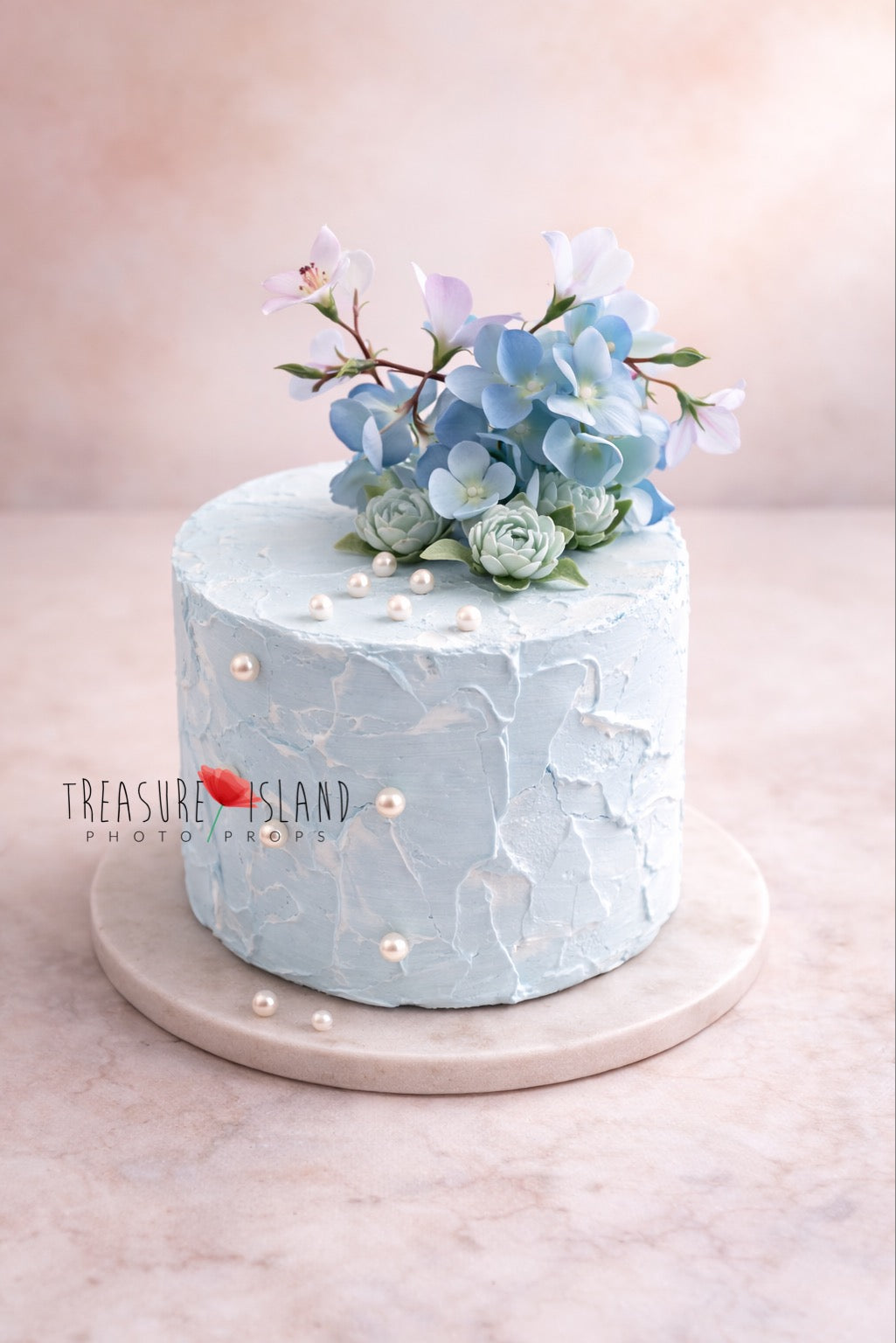 Blue Blush Pearl Edition – Structural Cake Smash Cake Photo Props