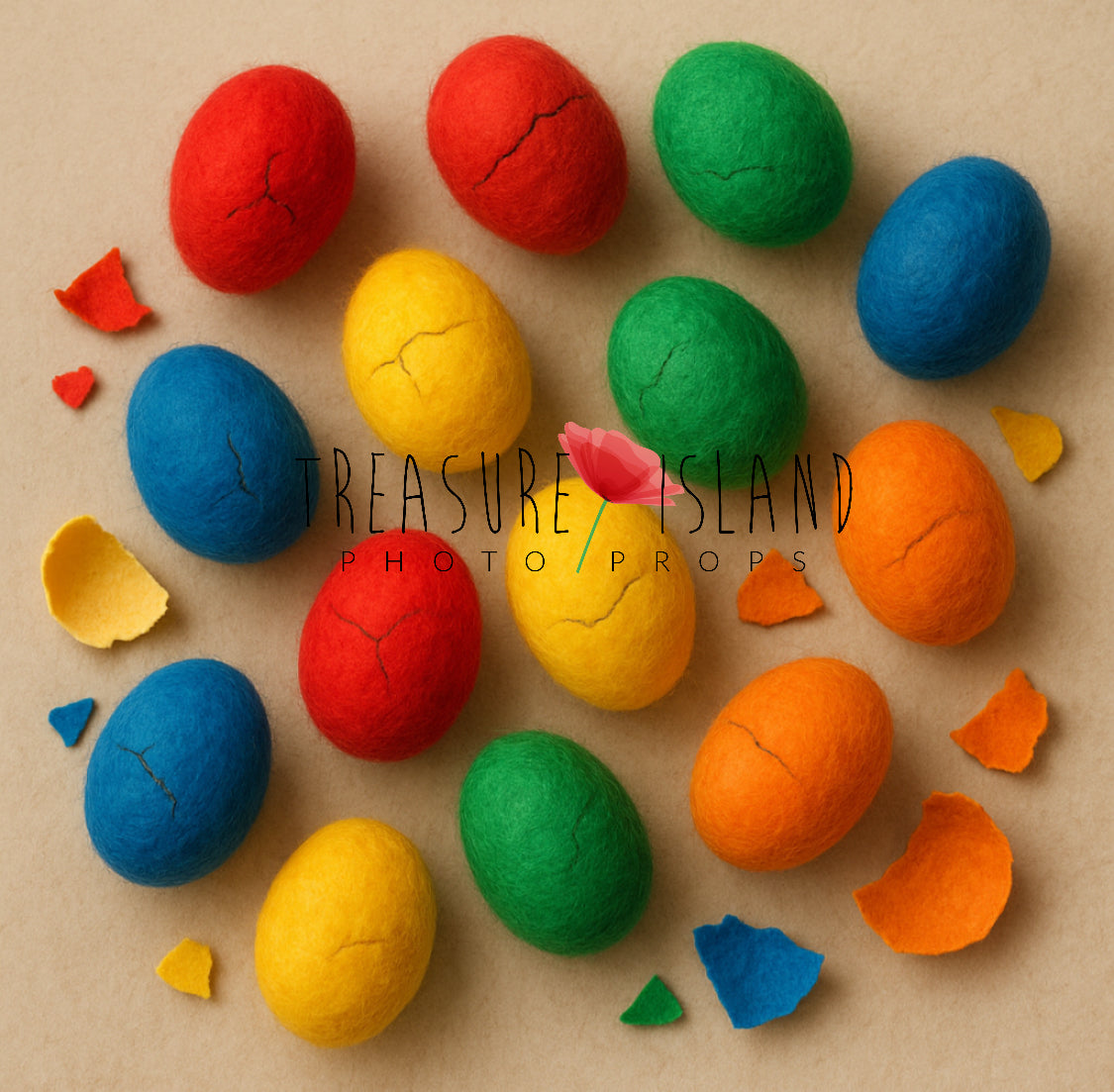 Classic Felted Easter Eggs – Handmade Colourful Newborn Photography Props