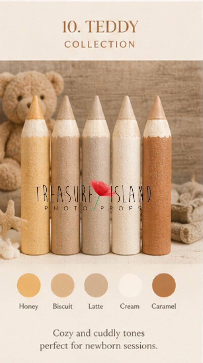 Teddy Collection Luxury Foam Pencil Set | Fine Art Photography Props - 3 sizes
