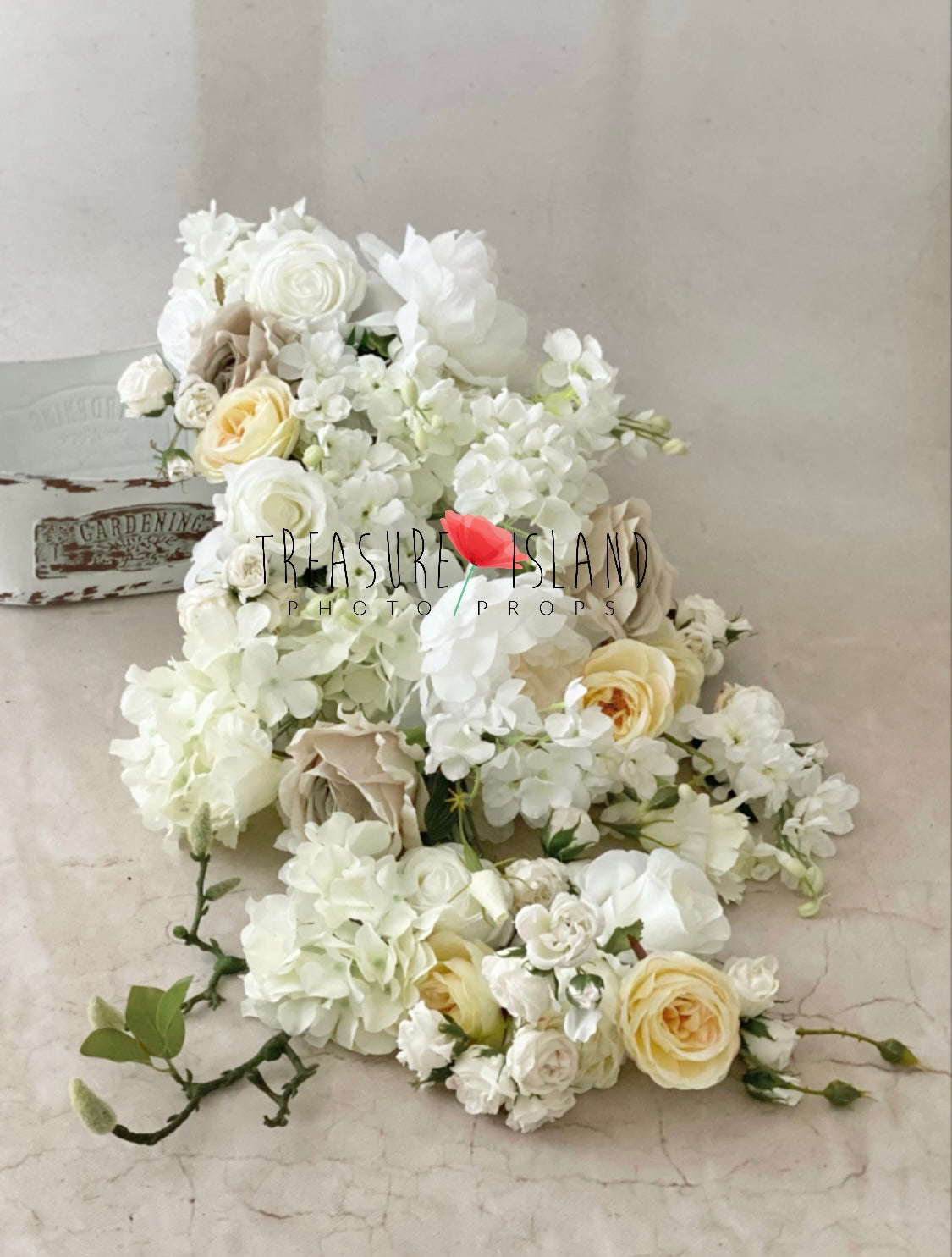 ✨Flower BRANCH ✨vanilla, white, grey ✨Flower Garland ✨