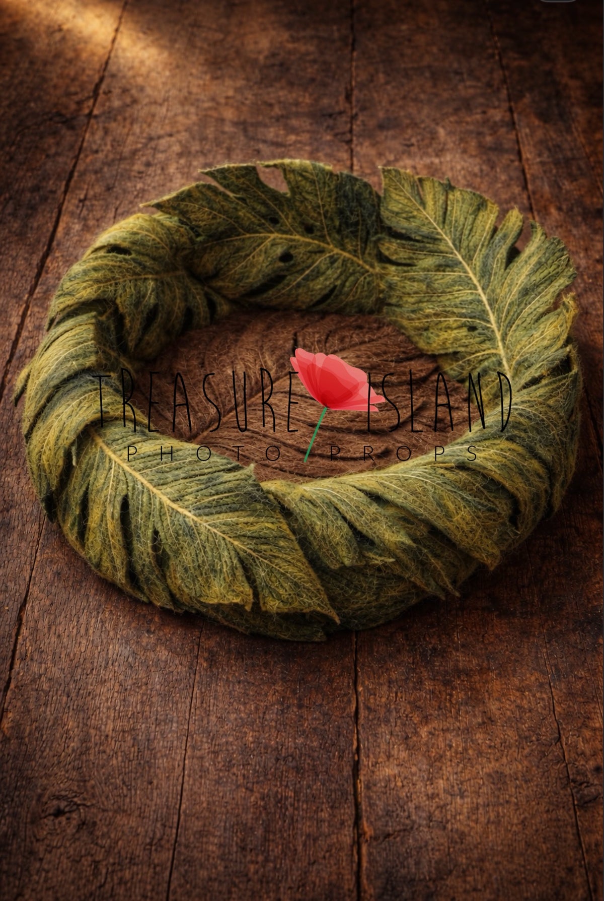hand felted safari nest banana leaf newborn photography prop jungle fine art base