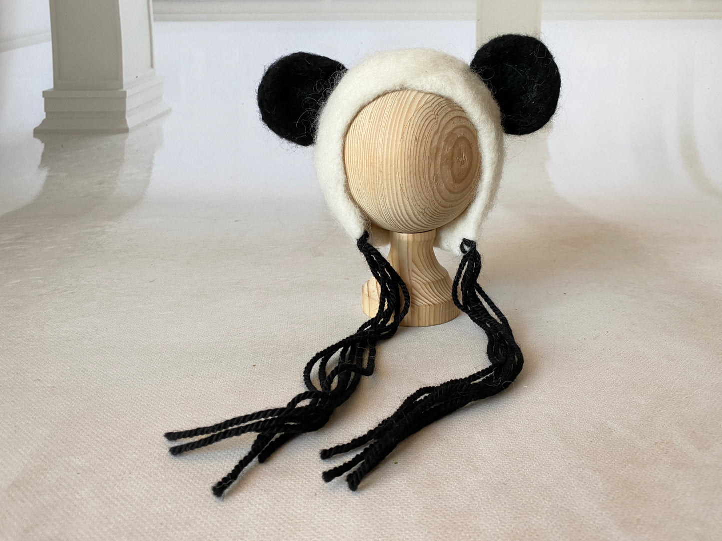 Felted Panda Set – Handmade Newborn & Sitter Photo Props