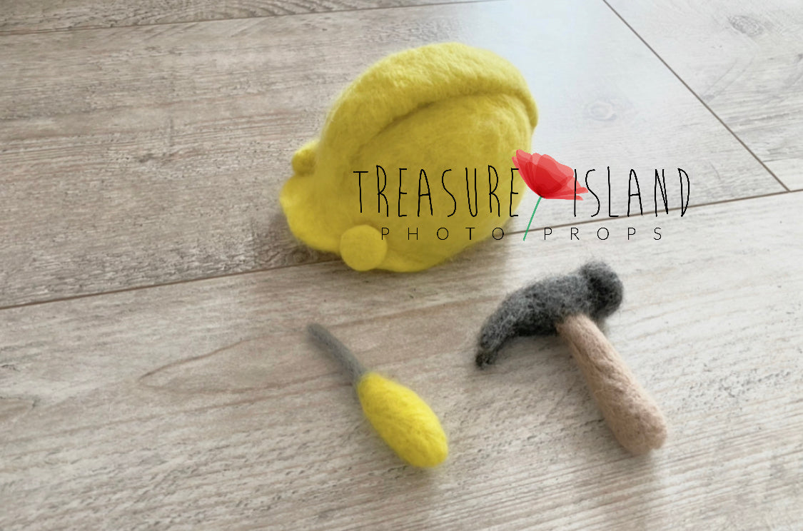 Needle Tools ✨ Felted tools ✨ Helmet ✨screwdriver✨hammer✨Just like Bob Builder (*acc)