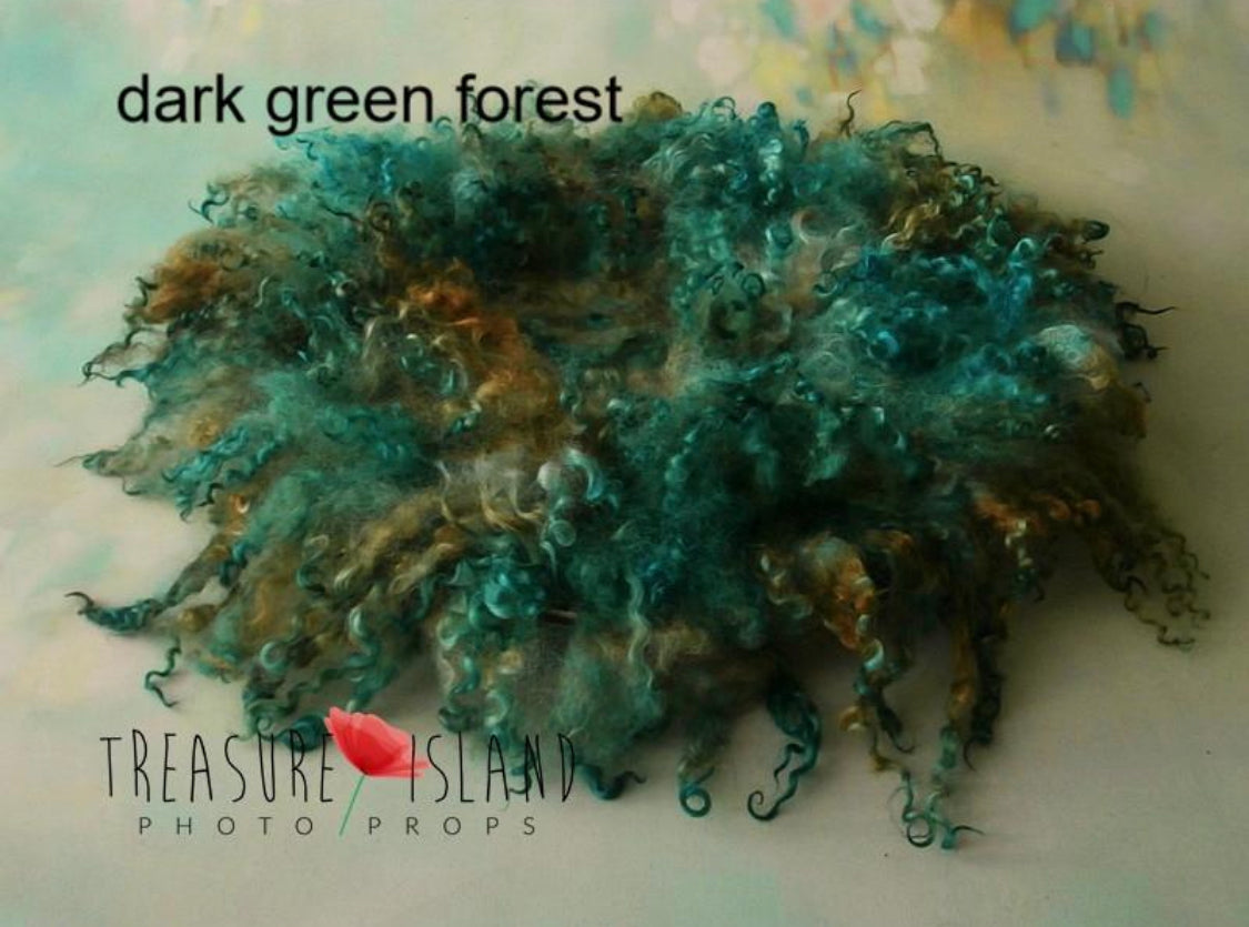 CURLY forest Green intensive colour ✨6 sizes✨
