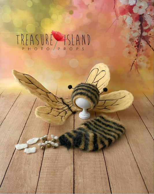 BEE SET - WINGS, outfit, bees, clouds, bowl- Photo Props