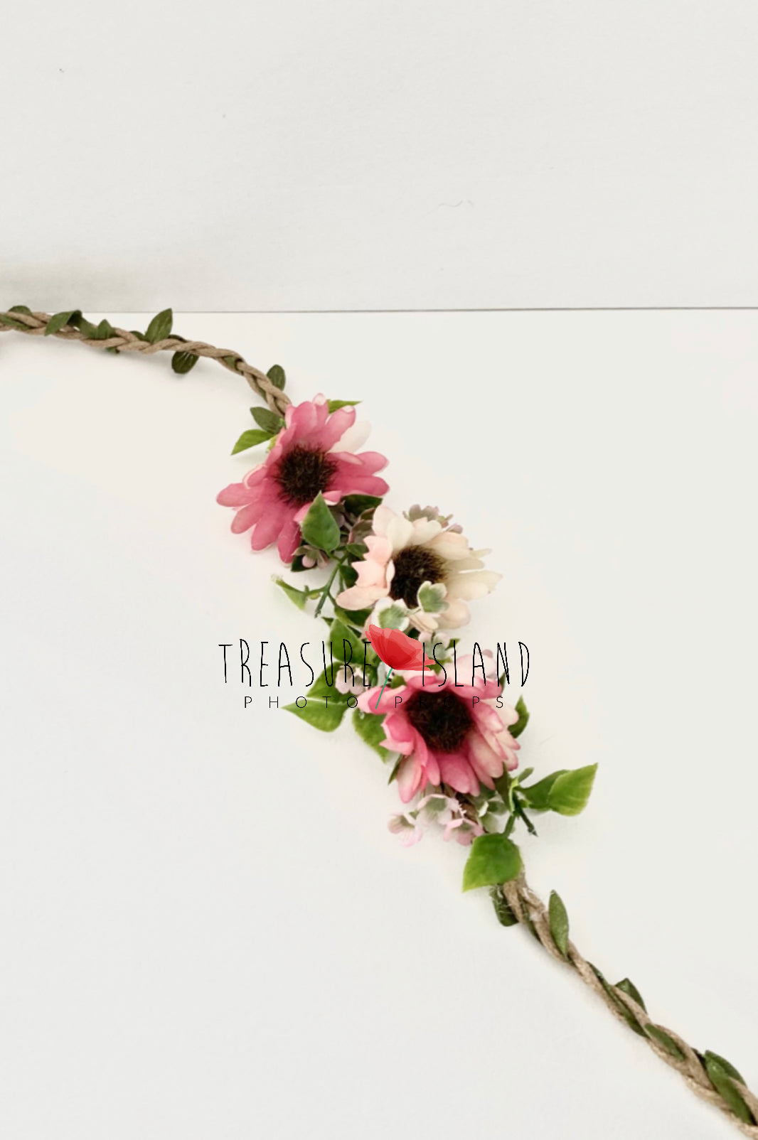 BOHO Blumen Stirnband / Heiligenschein - Rosa Mix