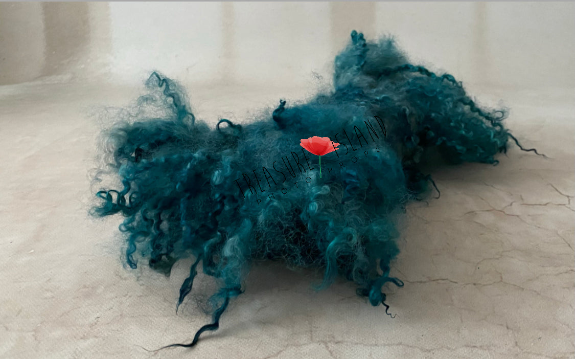 CURLY dark turquoise blue colour ✨6 sizes✨