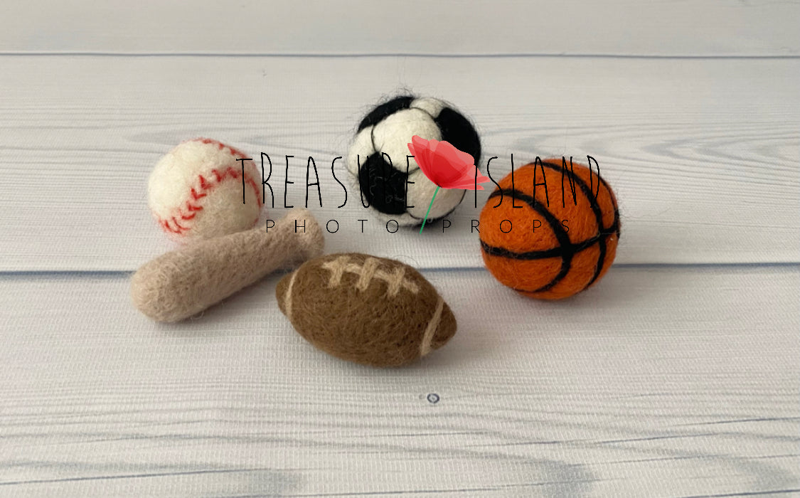 ⚽️🏀🏈⚾️FELTED BALL SET 🥎NEEDLE BALL SET⚾️🏈🏀⚽️Baseball⚾️Soccer⚽️Rugby🏈basketball🏀 (*acc)