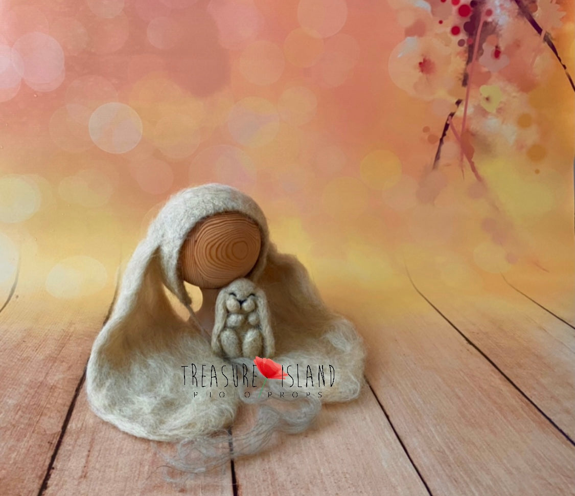 BUNNY SET for girl or boy felt animals felt animal NEEDLE animal NEEDLE animals