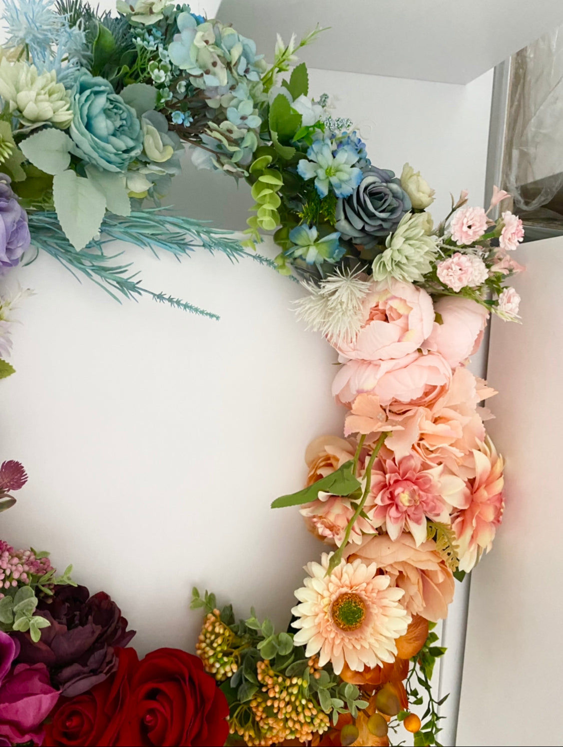 Flower RING -FLOWER wreath - RAINBOW WREATH - MULTICOLOUR