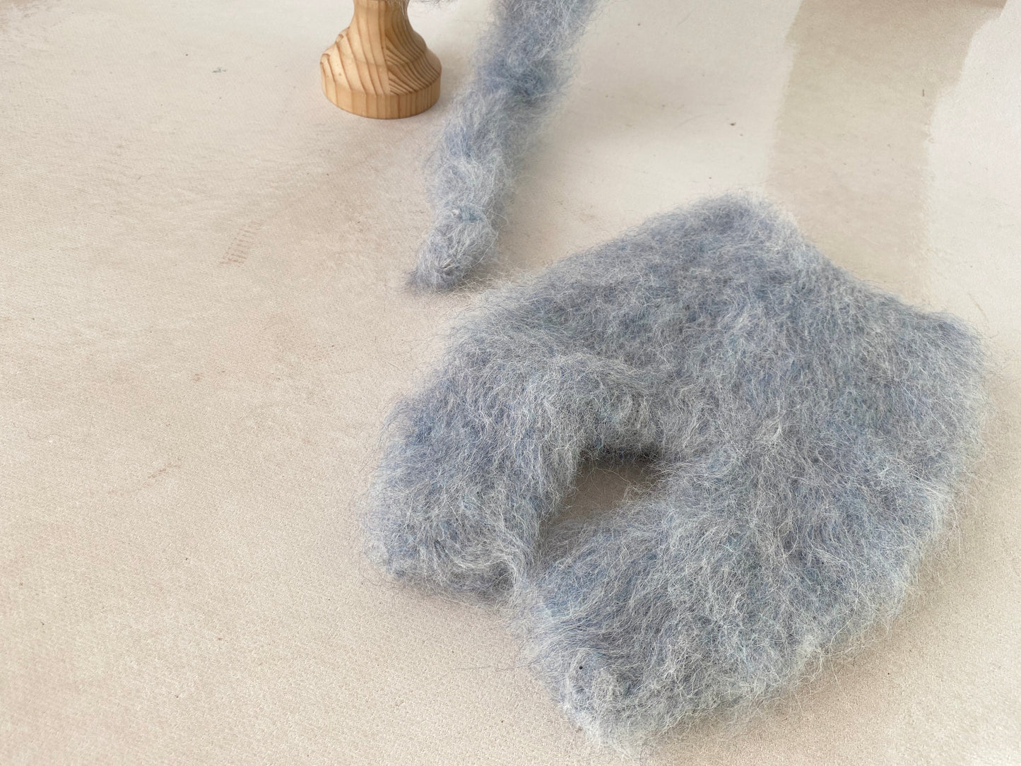 Extra Fluffy Knitted Set – Long Pixie Hat & Pants – NB Size