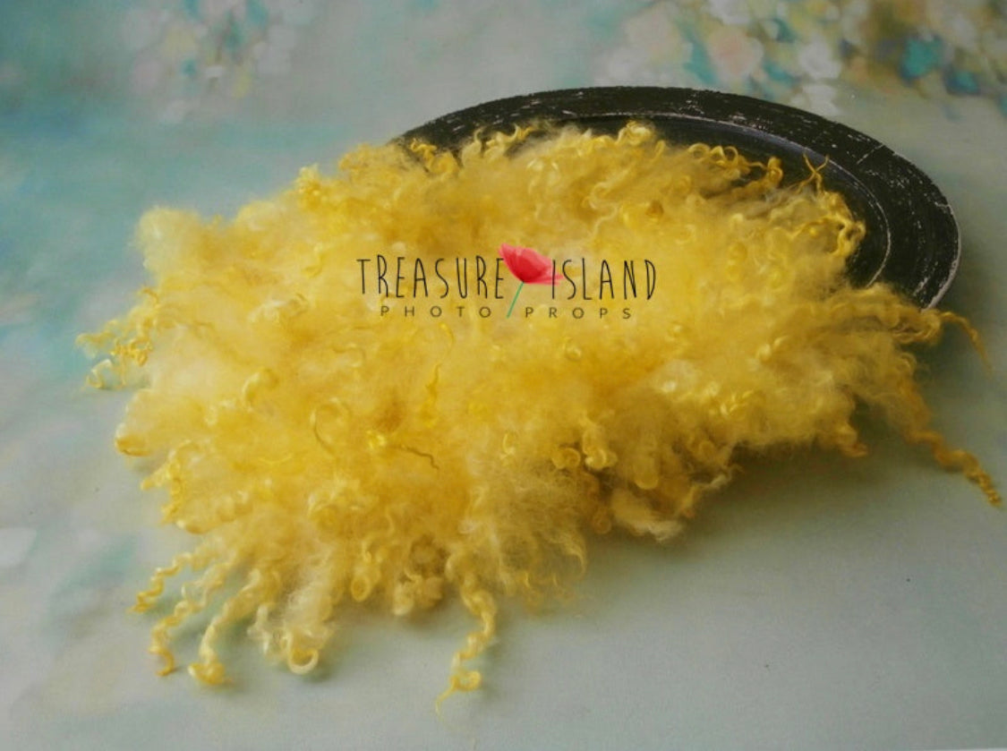 CURLY blanket sunny yellow colour ✨6 sizes✨