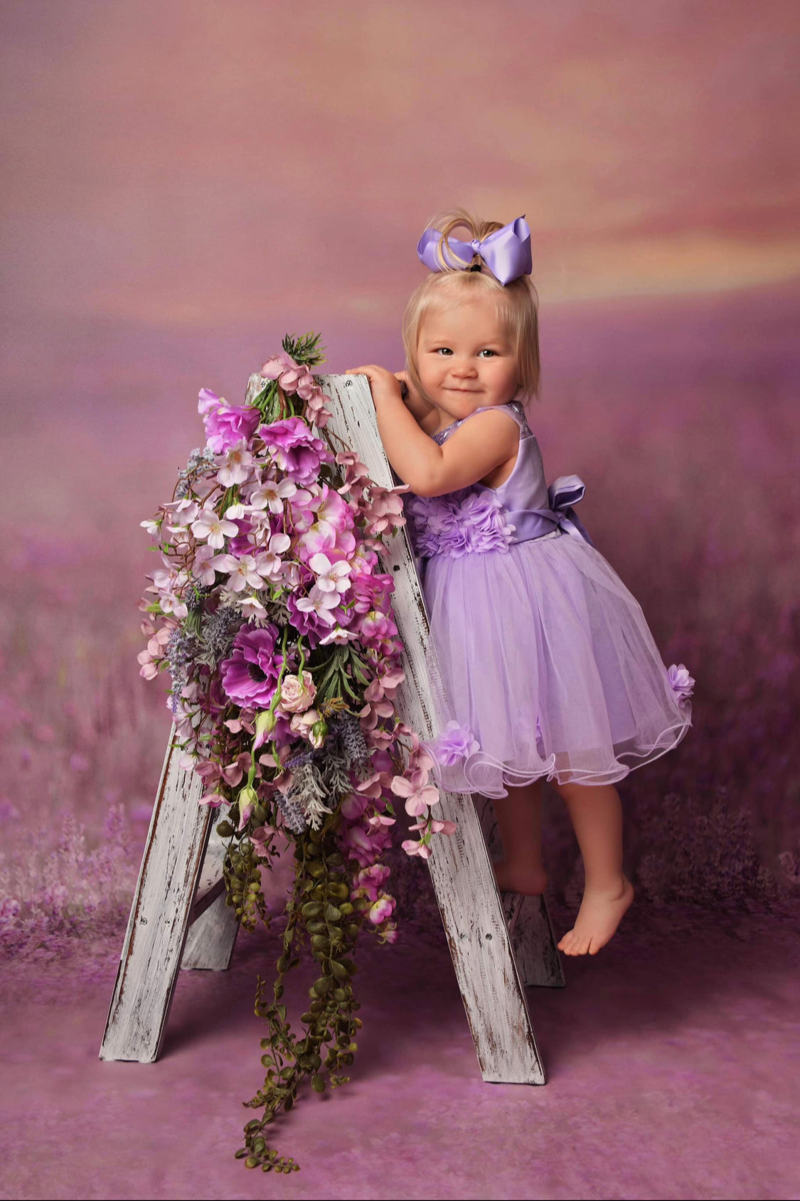 Lavender & Lily Floral Garland -Photo Props