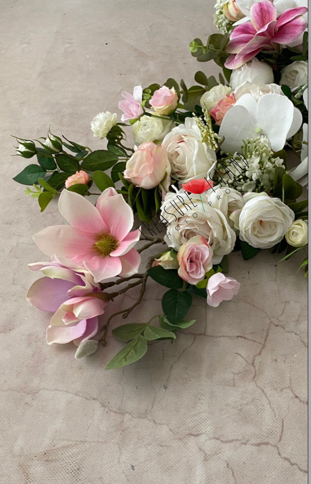 FLOWER GARLAND white and pink ✨2 sizes ✨