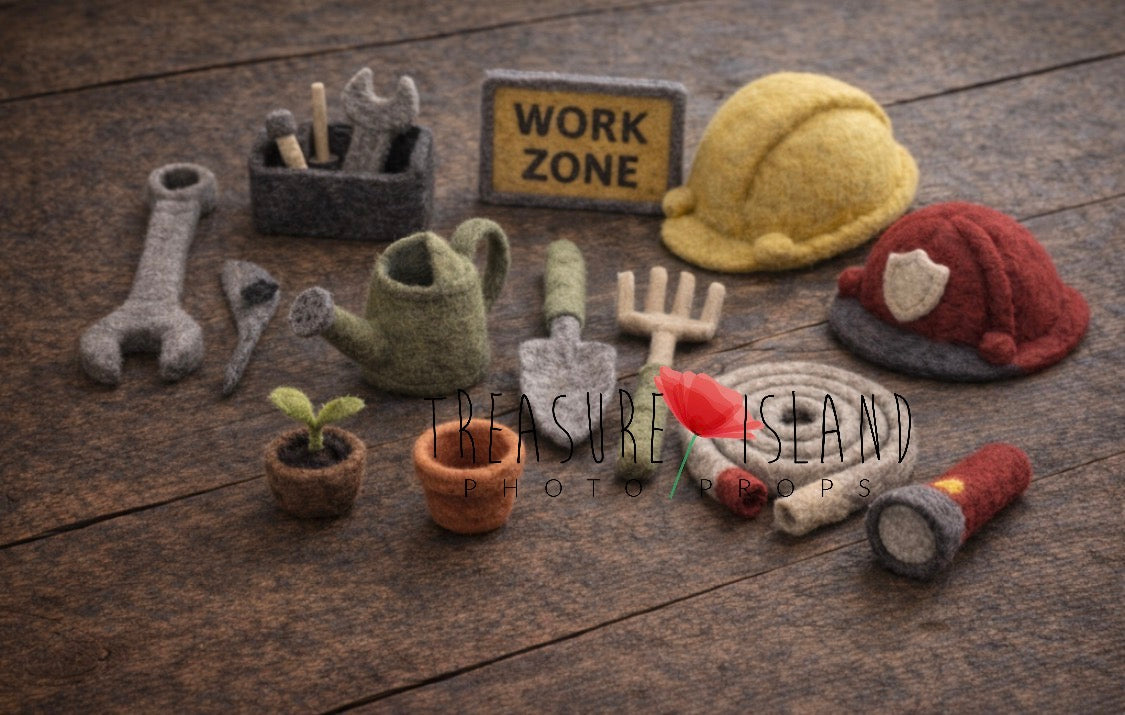 handcrafted sports and career newborn felted photo props collection