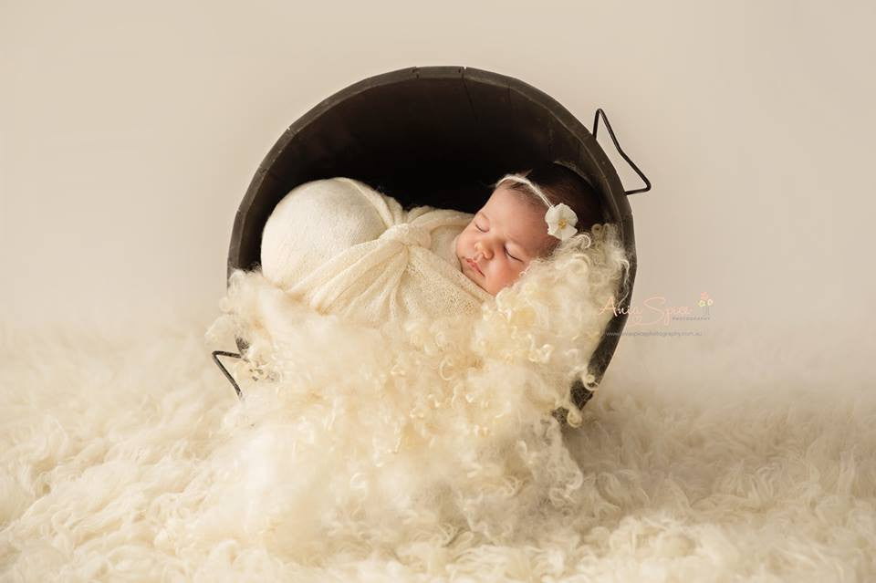 Ivory, Cream & Yellow - Curly Wool Photography Props