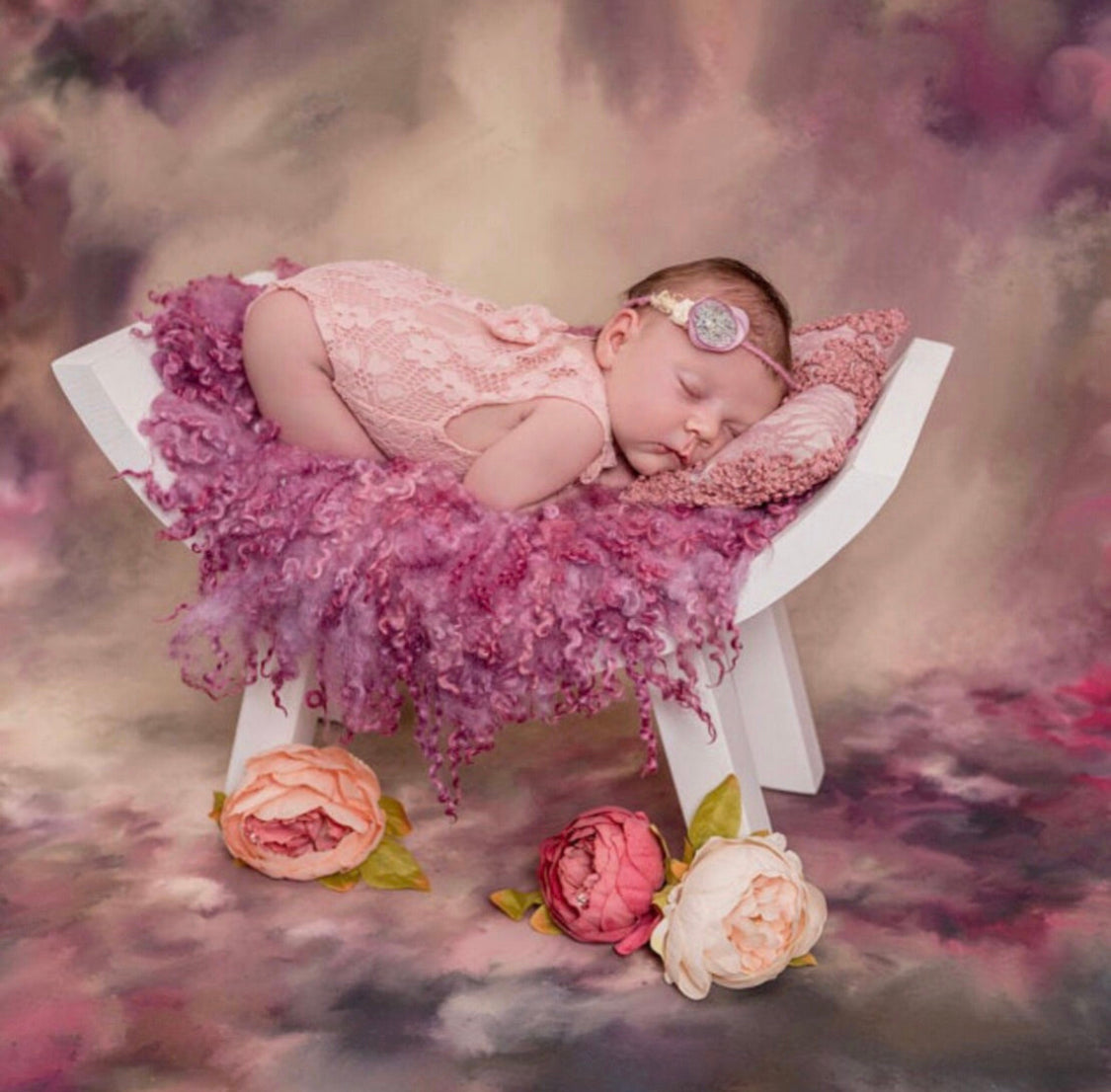 Blush, Rose & Berry - Curly Wool Photography Props
