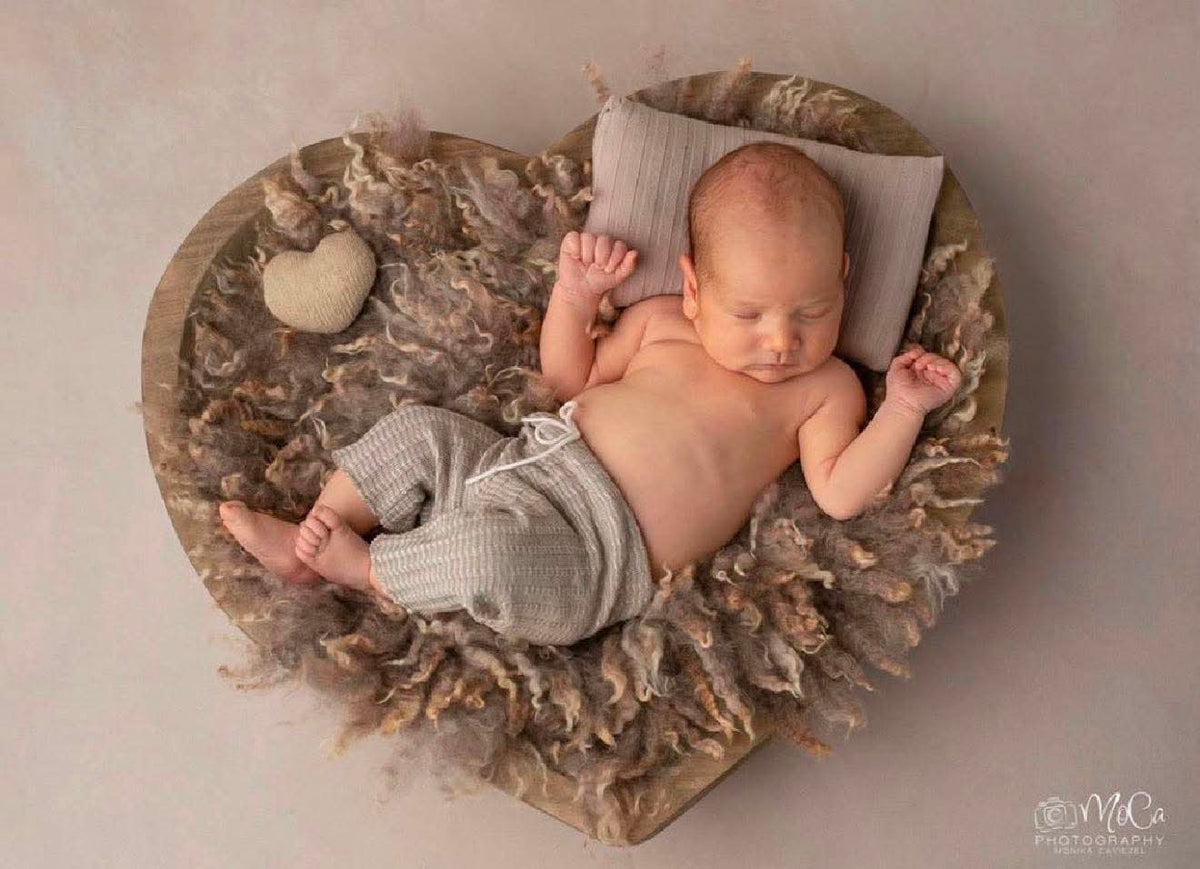 Beige, Cappuccino & Chocolate - Curly Wool Photography Props