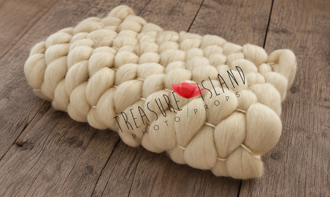 Cream Fluffy  Fluffy Marshmallow Blanket Photography Prop