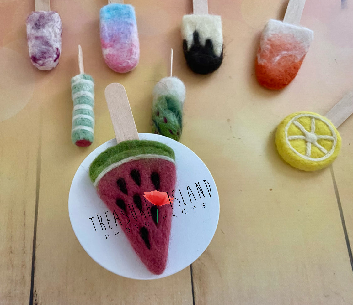 🍨FELTED ICE LOLLY🍨 ICE CREAM🍉watermelon🍋lemon🍇 grape with raspberry🌵cactus🍊milk with orange🍫vanilla with chocolate✨bubble gum✨blackberry🍨