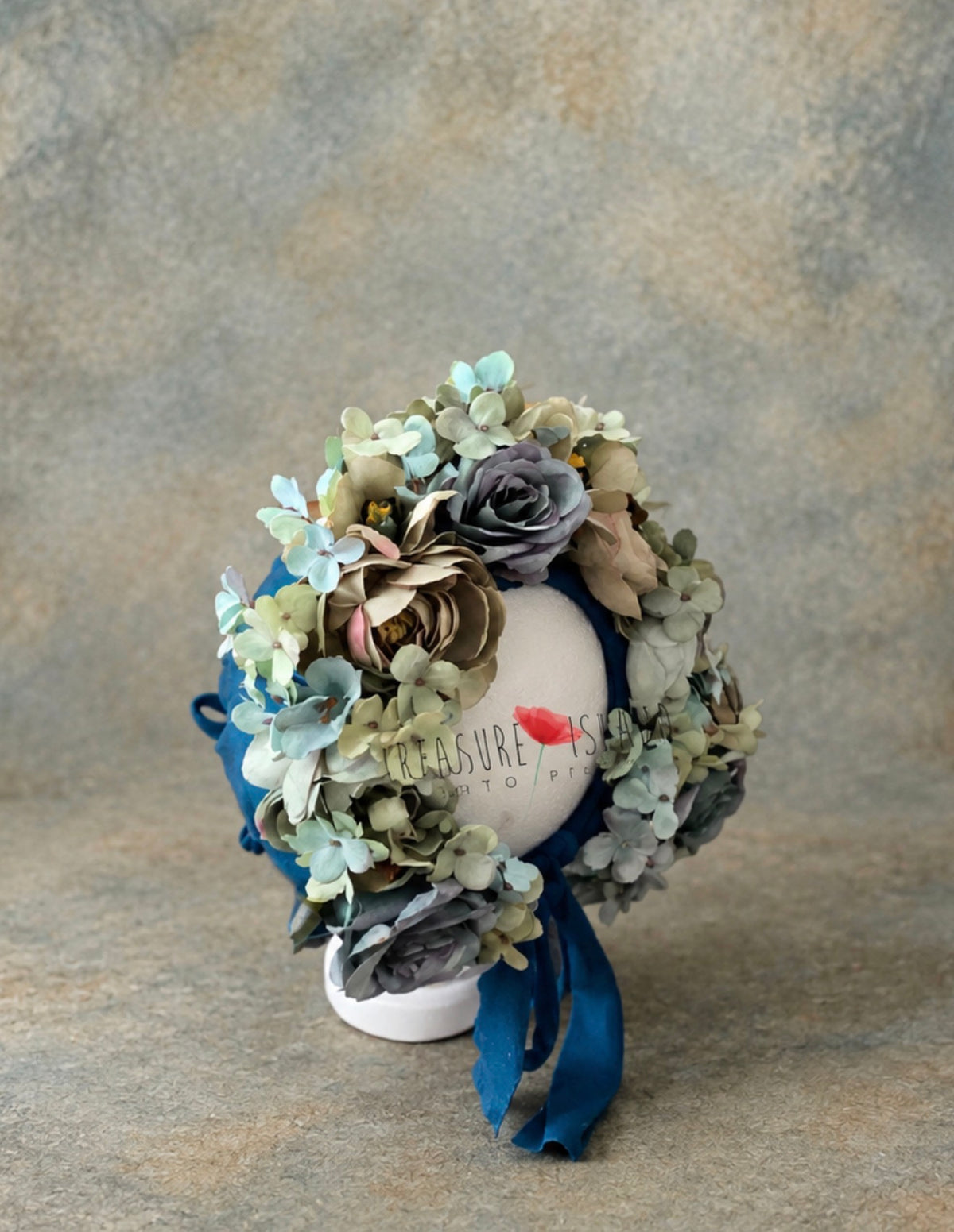 Limitierte Auflage FLOWER BONNET FLORAL BONNET Farbe Petrol