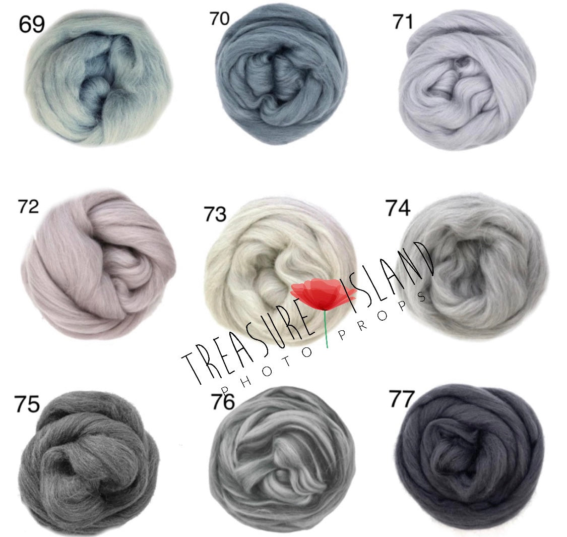 WOOLEN POSSING NEST - ROVING PLAITED NEST _ 78 colours to choose from