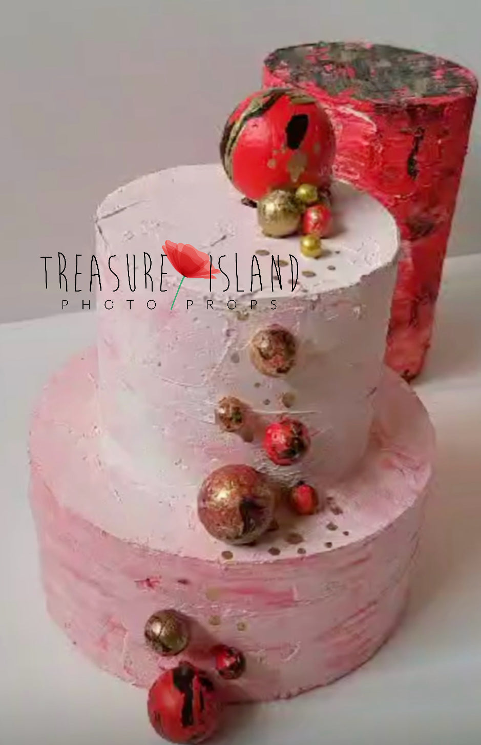 VALENTINE FAKE FAUX CAKE  model 3✨ 1..2 .. or 3-tiered✨ Cake smash