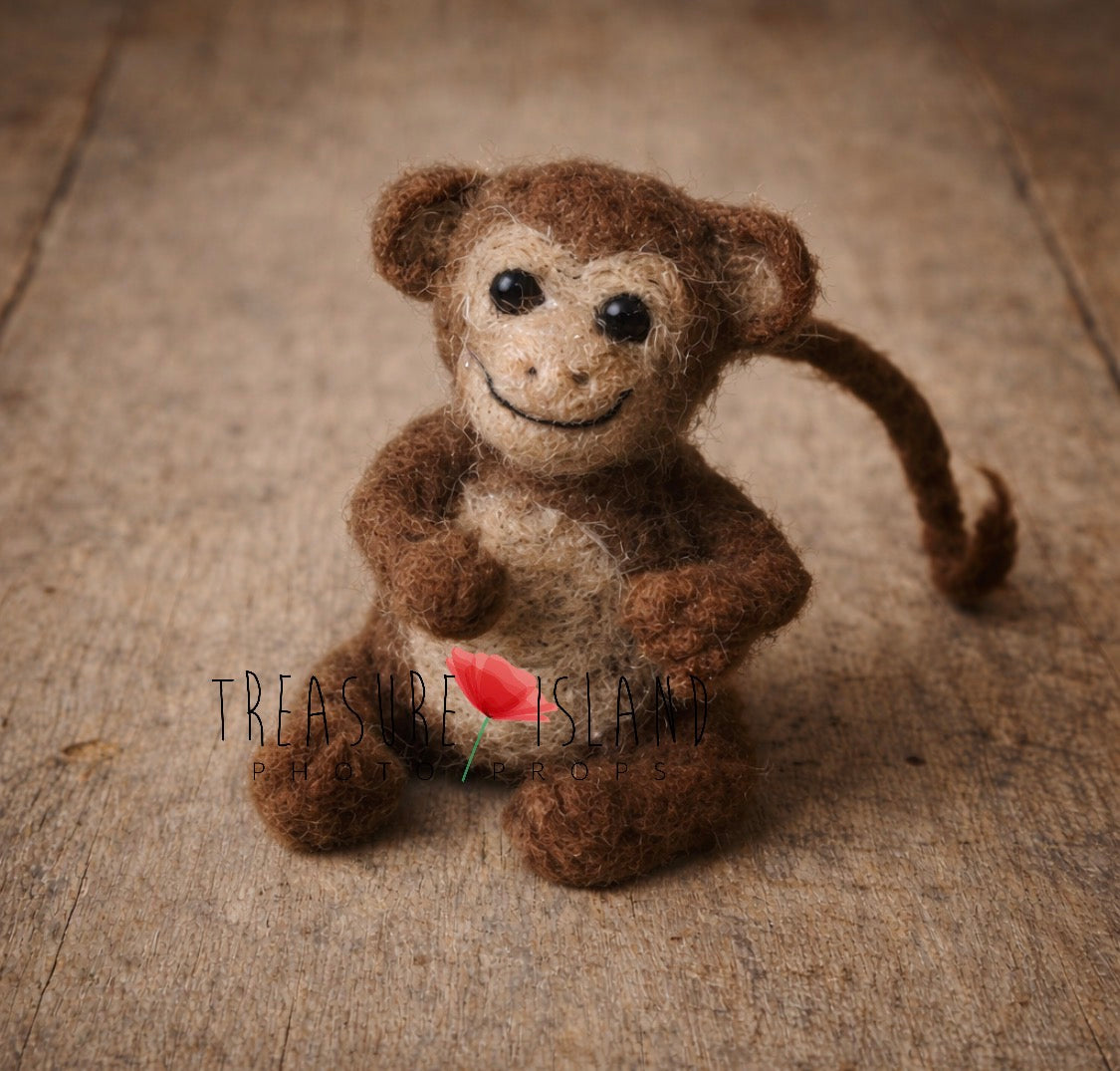 Little Monkey Dream Set – Hand-Felted Newborn Photography Prop