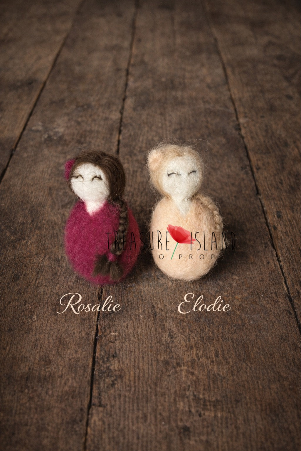 Heirloom Baby Doll Collection – Hand-Felted Swaddled Mini Dolls for Newborn Photography