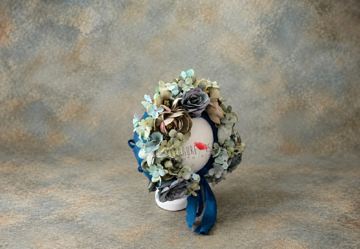 Limitierte Auflage FLOWER BONNET FLORAL BONNET Farbe Petrol