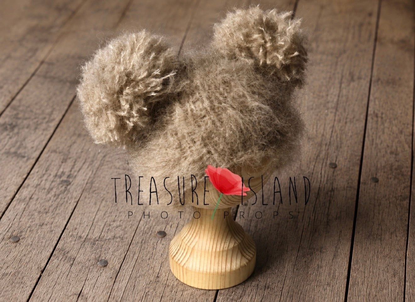Fluffy Double Pom Pom Hat | Body | Romper - Knitted Baby Photography Prop - Newborn to 12 Months