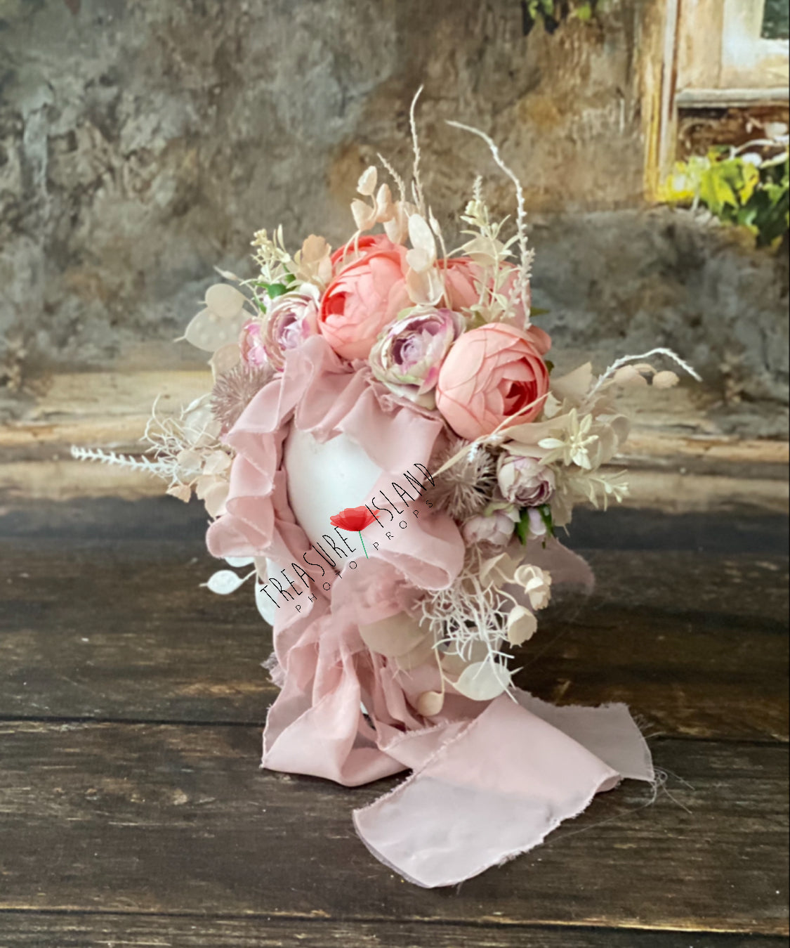 Limited edition FLOWER BONNET FLORAL BONNET pink pastel colour