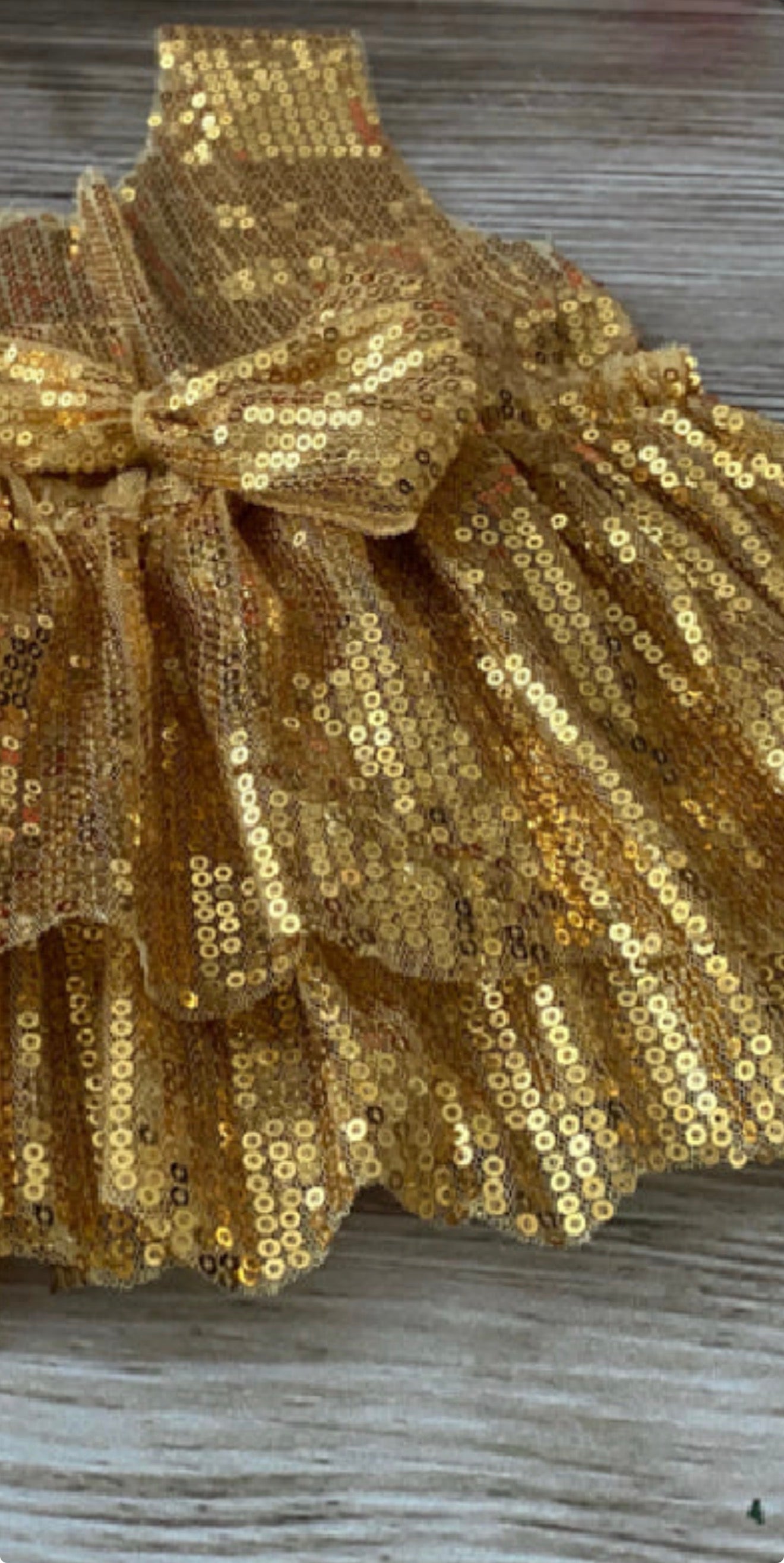 Golden Sequin Dress - Handmade Baby & Newborn Photography Outfit
