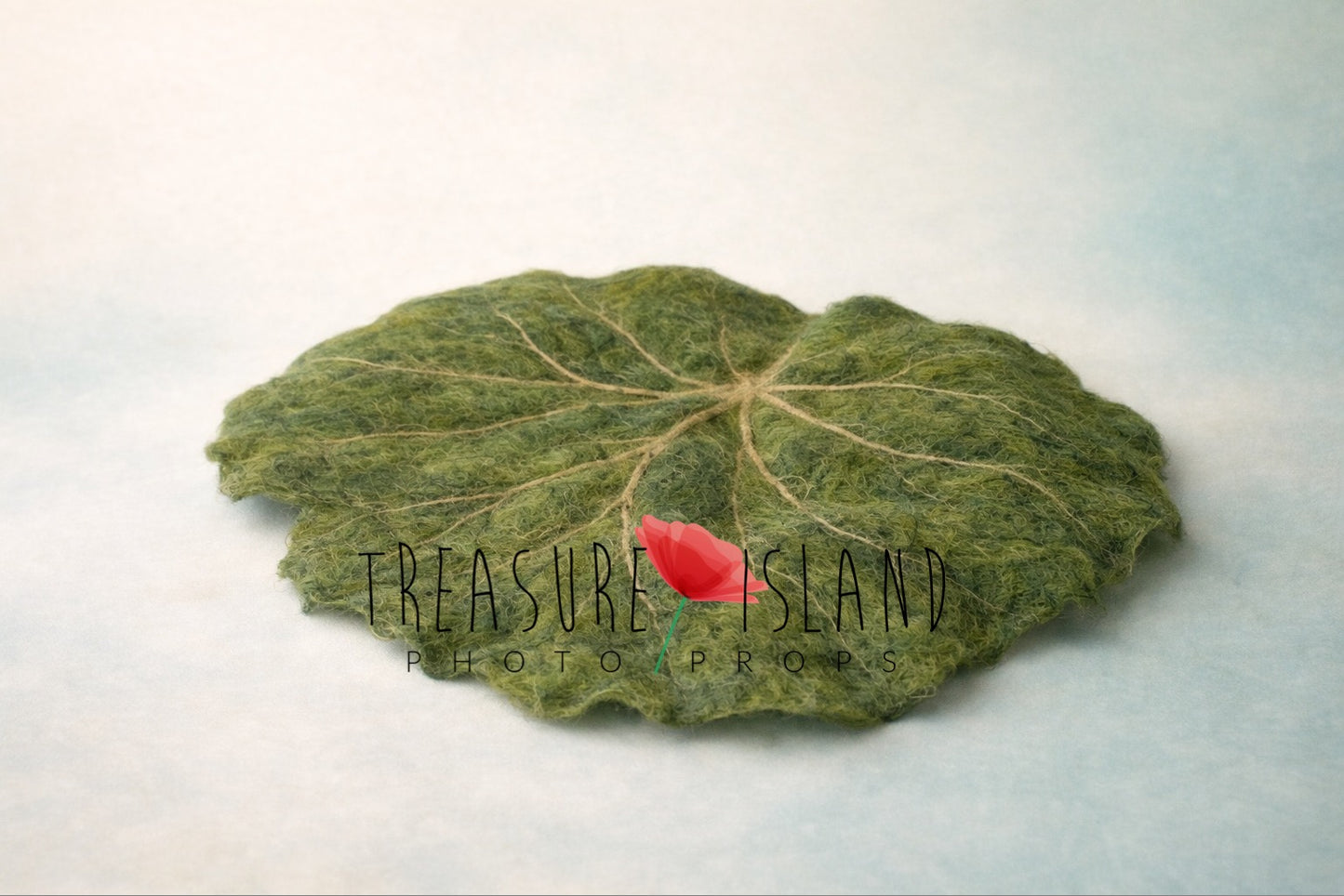 Handcrafted felted leaf for organic newborn and sitter photography styling. Natural texture and artistic finish.