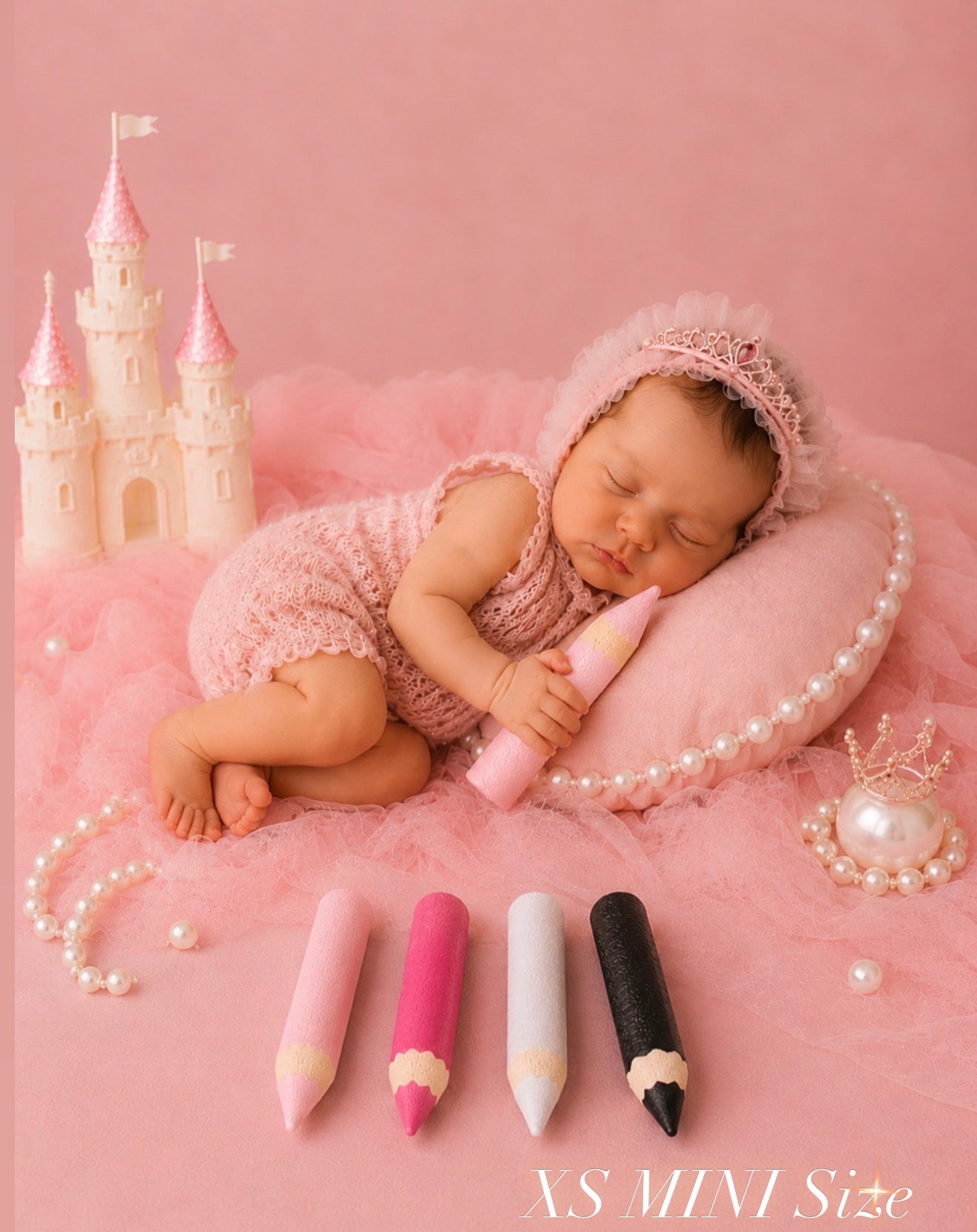 Pretty Pink Collection  Luxury Styrofoam Colored Pencils Set | Fine Art Photography Props - 3 sizes