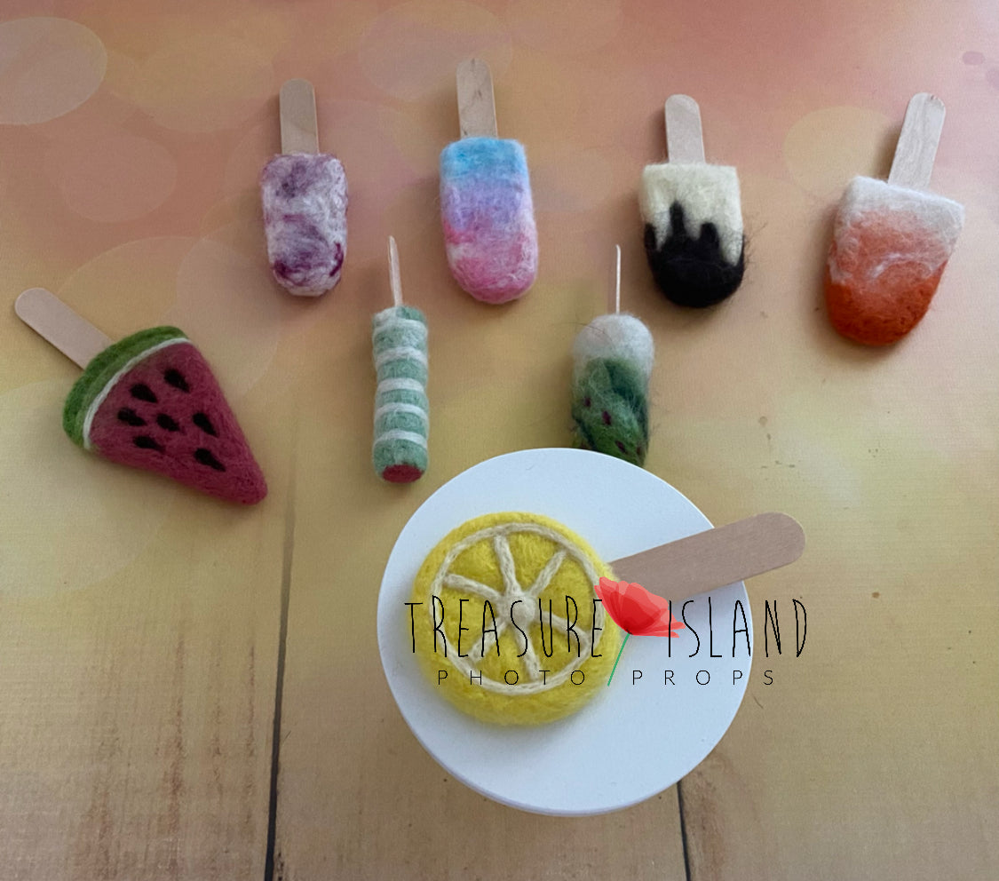 🍨FELTED ICE LOLLY🍨 ICE CREAM🍉watermelon🍋lemon🍇 grape with raspberry🌵cactus🍊milk with orange🍫vanilla with chocolate✨bubble gum✨blackberry🍨