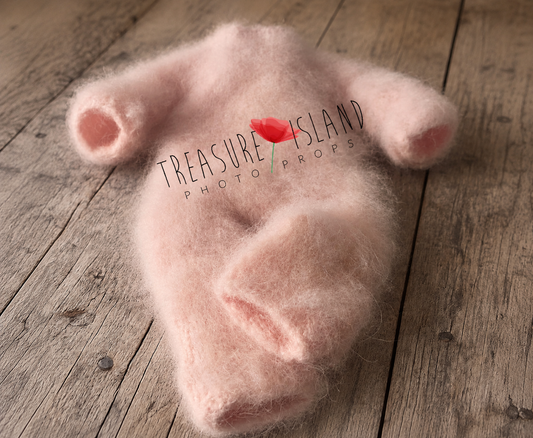 Fluffy Knitted Romper - Photo Props nb-12m - TOP of the TOP