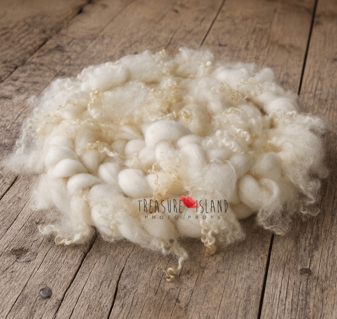 Braided Wool & Natural Curls BLANKET - Newborn & Sitter Photography Prop