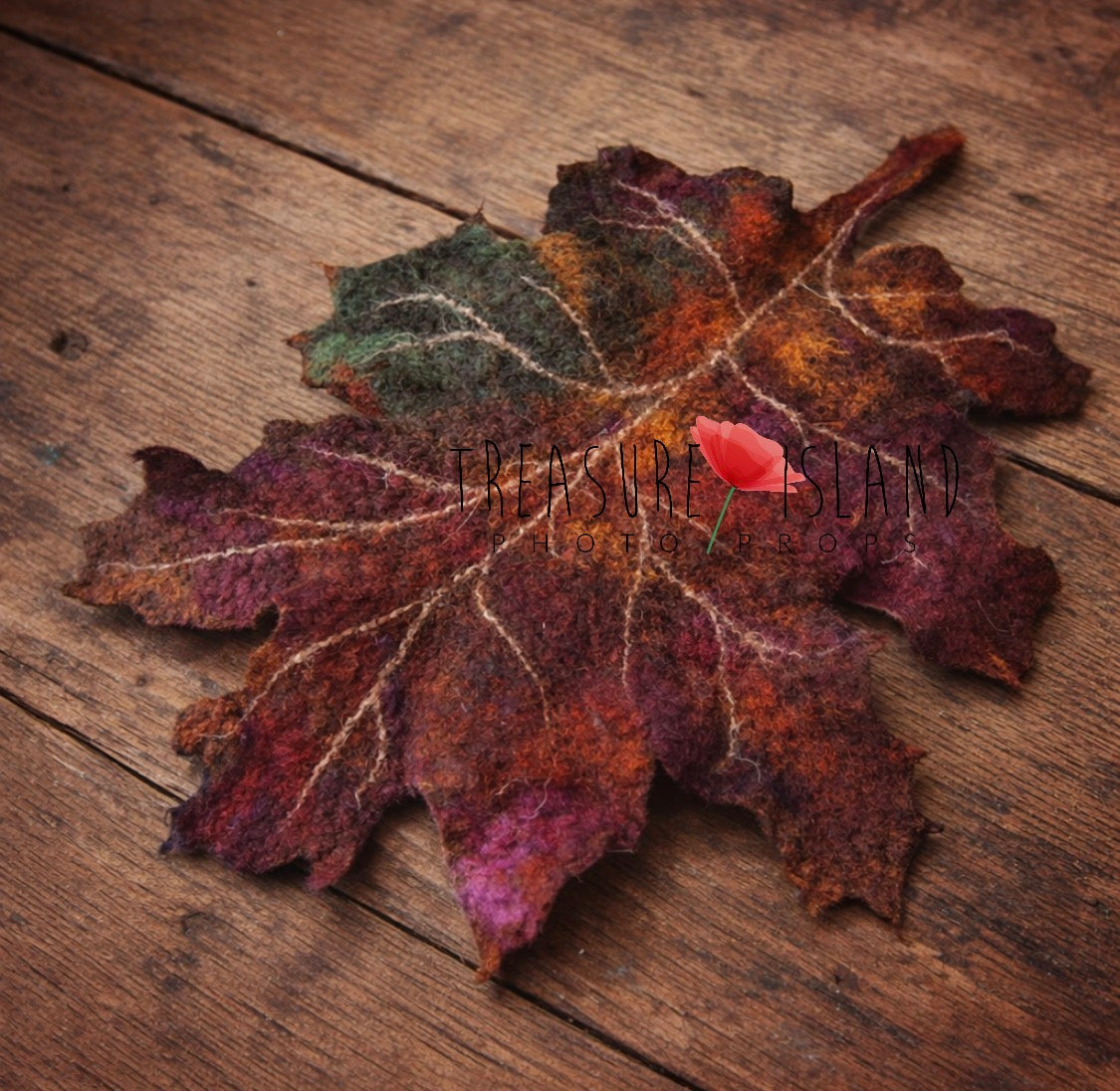 AUTUMN MAPLE LEAF - FELTED blanket - Photo Props