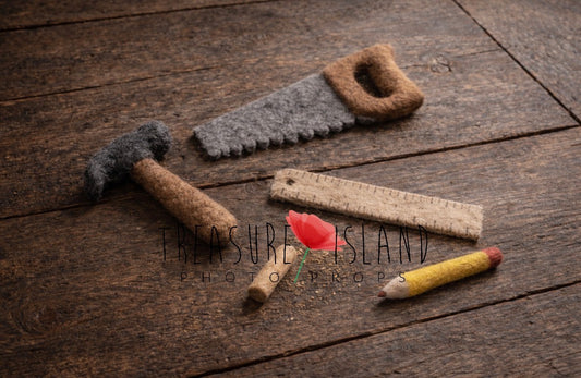 Little Carpenter Extended Set – Handmade Newborn Woodworking Photography Props