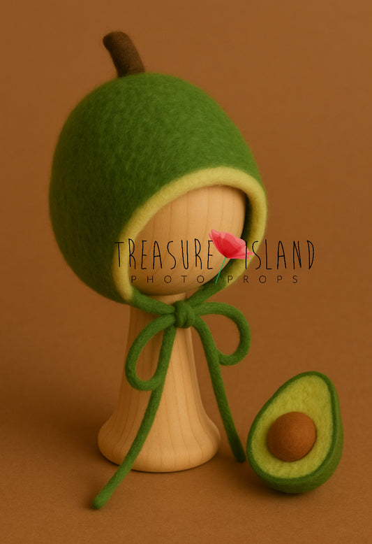Avocado Bonnet Set - Bonnet & Romper - photo props